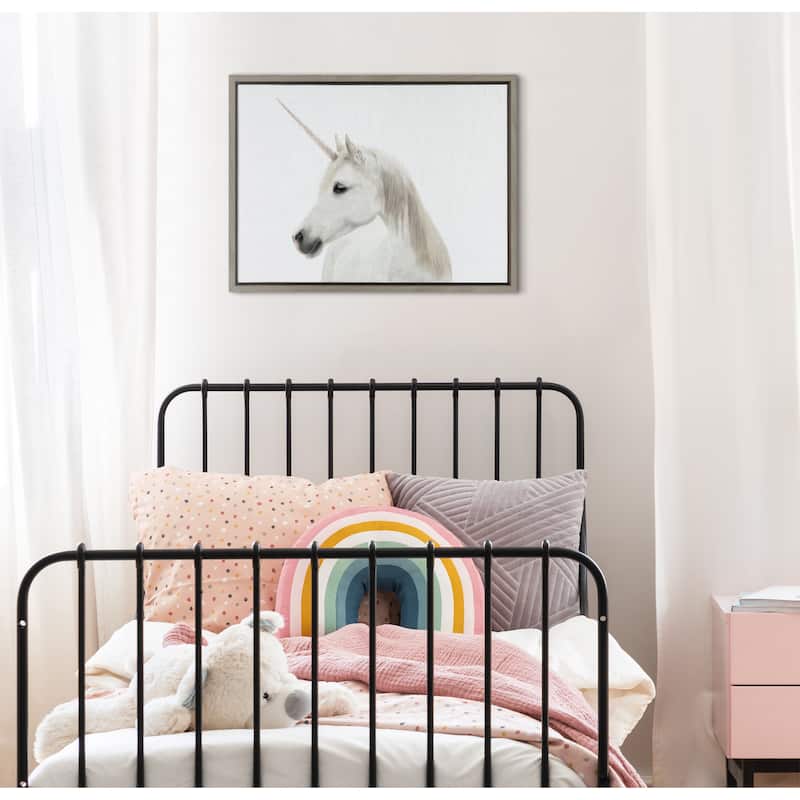 Kate and Laurel Sylvie Unicorn Framed Canvas by Simon Te Tai