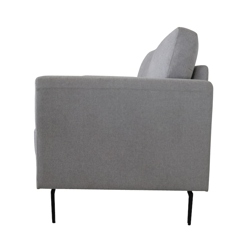 Vickery Light Gray Linen Upholstery with Loose Back Sofa