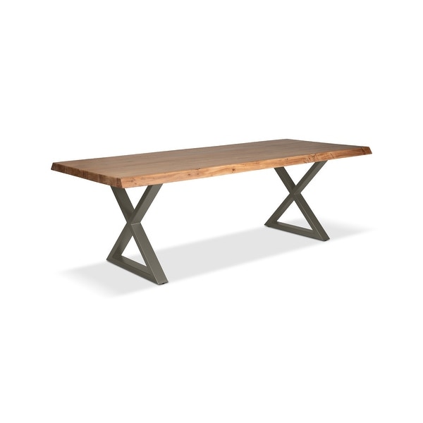 Urbia Brooks Solid Acacia Dining Table - X Base - Bed Bath