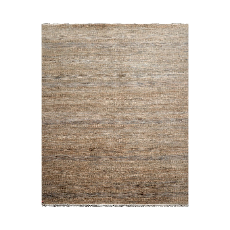 Moss Tibetan Wool & Bamboo Silk Hand Knotted Rug Geometric Style - 8' x 10'