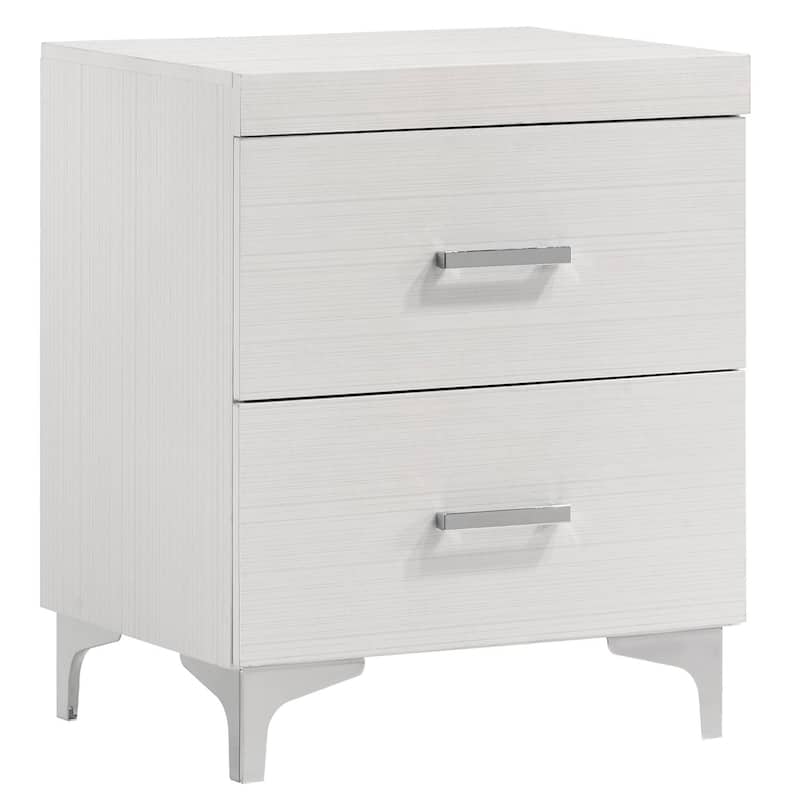 White 2-Drawer Nightstand with Dovetail Craftsmanship