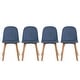preview thumbnail 21 of 71, Set of 4 Plastic Dining Side Chair Wood For Event Kitchen Office Event Garden Patio Cafe Indoor Outdoor Blue