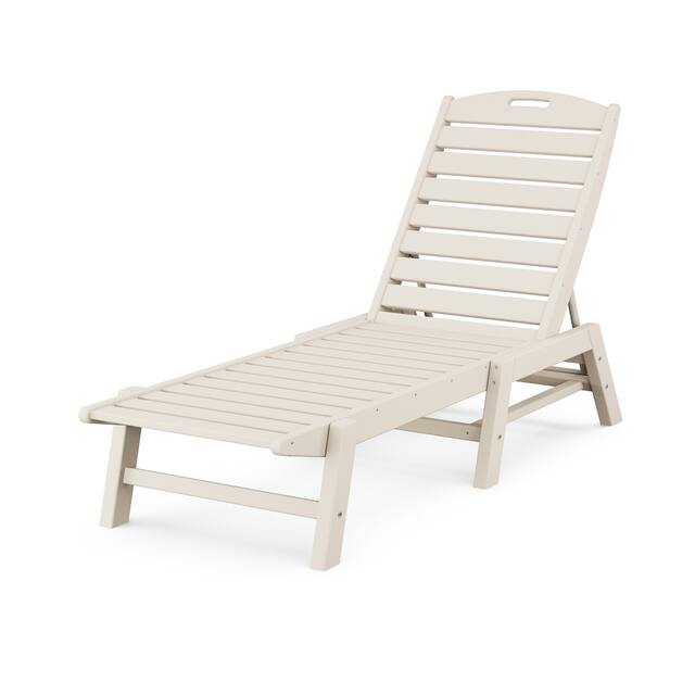 POLYWOOD Nautical Outdoor Stackable Chaise Lounge - Sand