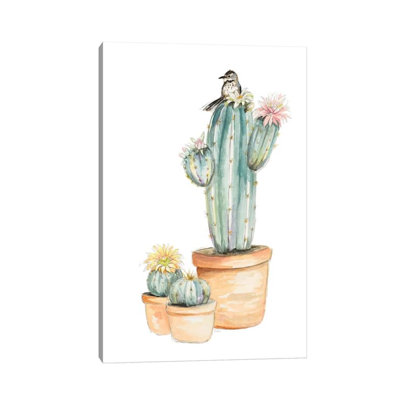 iCanvas "Bird On Flower Cactus" by Patricia Pinto Canvas Print