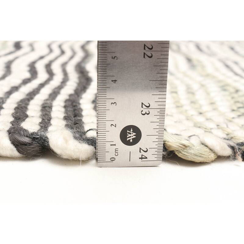 ECARPETGALLERY Braid weave Sienna Charcoal Wool Rug - 5'8 x 7'5