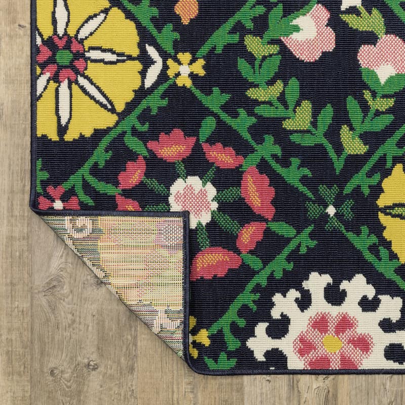 Harlowe Bold Boho Floral Navy/ Multi Area Rug
