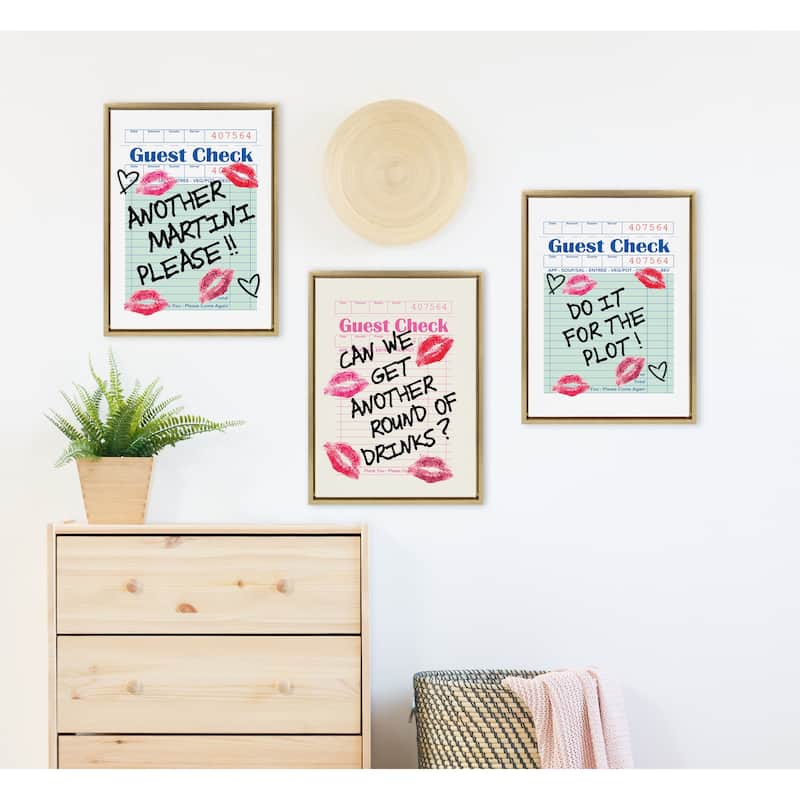 Kate and Laurel Sylvie Another Round Framed Canvas by Alli Standefer