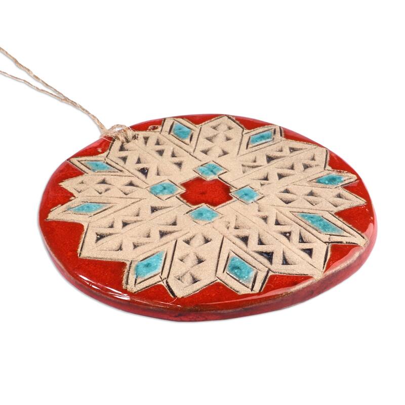 Novica Handmade Red Blessings Ceramic Home Accent