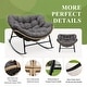 preview thumbnail 34 of 44, Oversized Indoor Outdoor Royal Papasan Rocking Chair, Patio Egg Rocker with Cushions, 450 lb Capacity