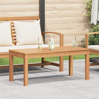 vidaXL Garden Table Natural 95 x 45 x 40 cm Solid teak wood - 37.4 x 17.7 x 15.7