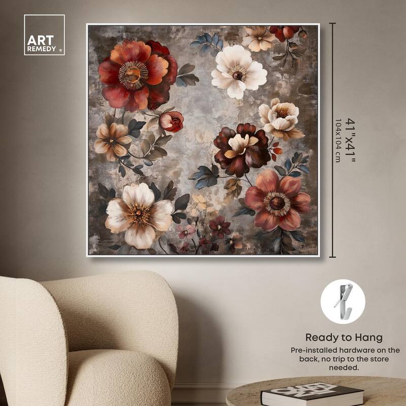 Dusk Dahlias Canvas by Art Remedy