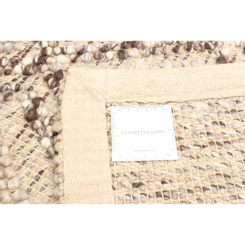 ECARPETGALLERY Braid weave Sienna Tan Wool Rug - 5'4 x 7'4