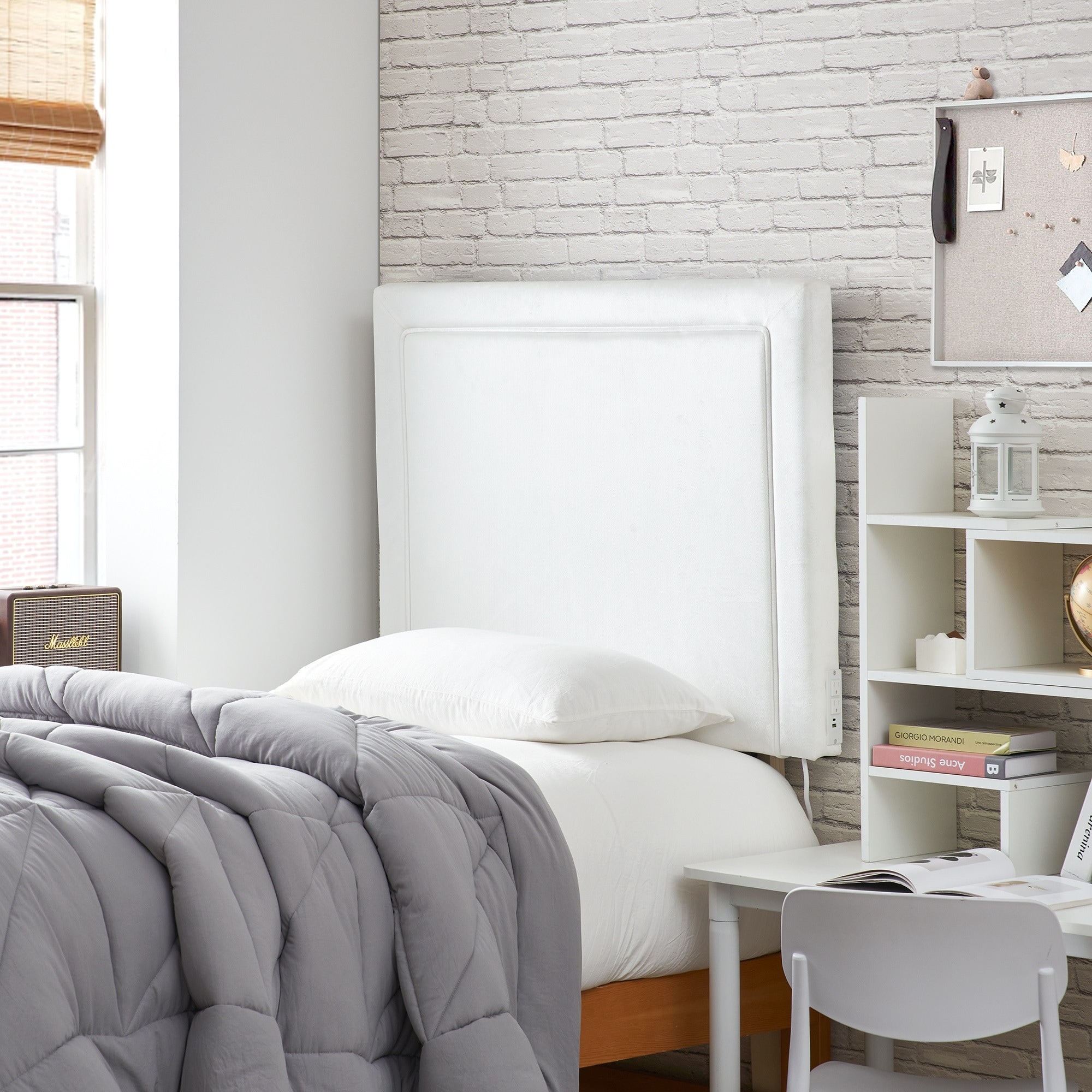 Tavira Allure® College Dorm Outlet Headboard with Legs - Corded - White