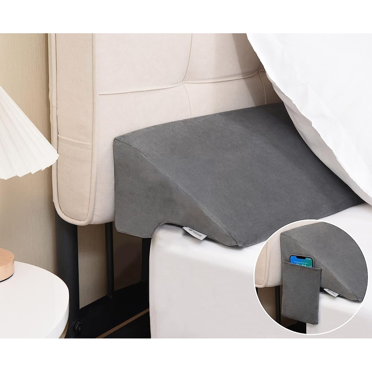 New Bed Wedge Pillow for Headboard Gap Headboard Pillow Mattress Gap Filler Gray On Sale Bed Bath Beyond 40188437