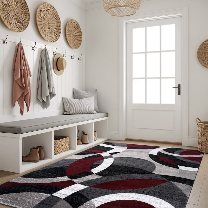 World Rug Gallery Geometric Circles Area Rug