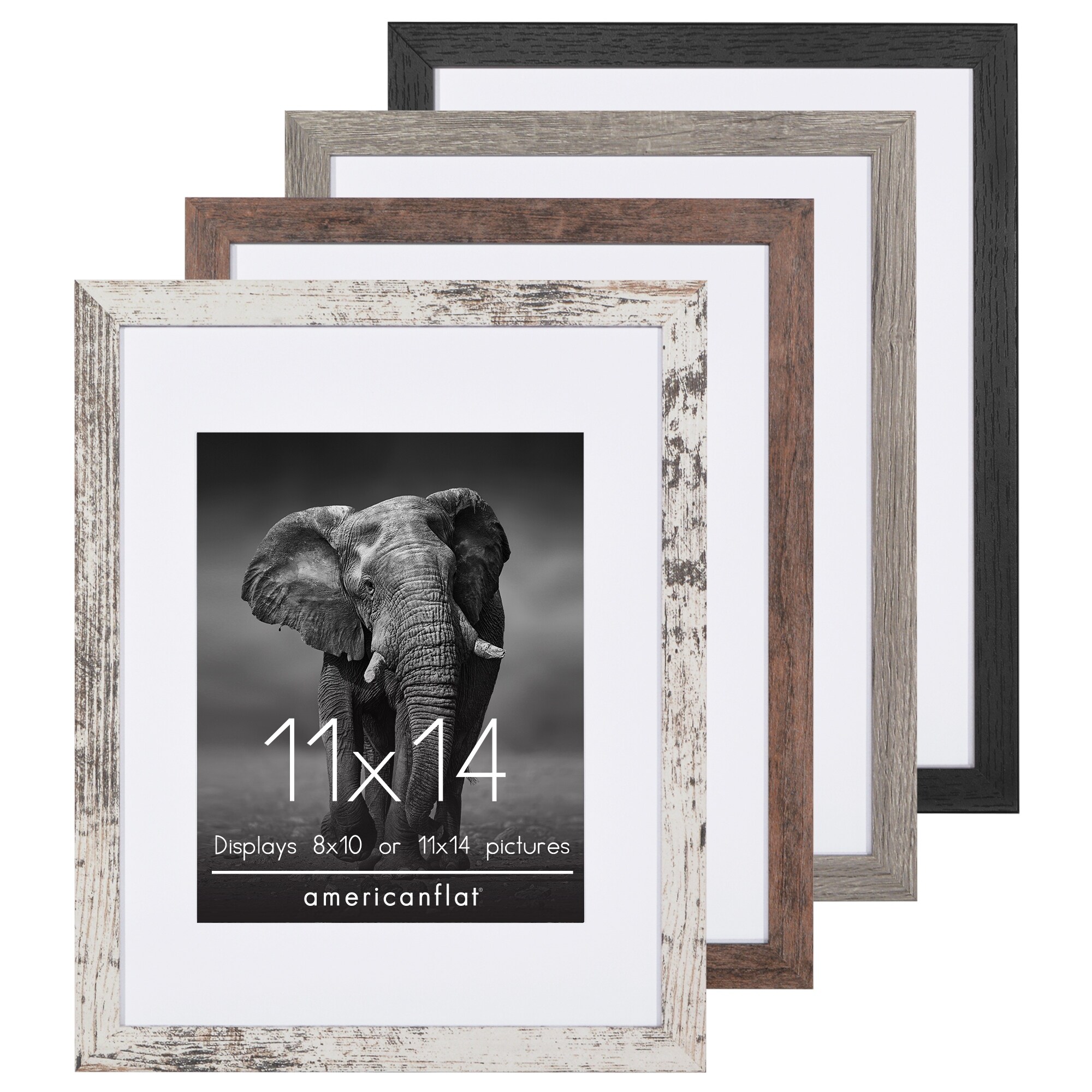 Americanflat Picture Frame Set With Mat - Ideal for Displaying Your Favorite Photos and Artwork-image
