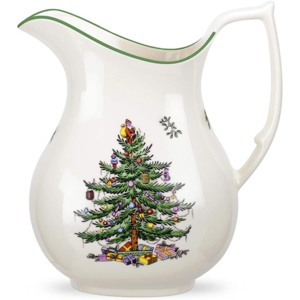 Spode Christmas Tree Pitcher - 7" D x 8" H