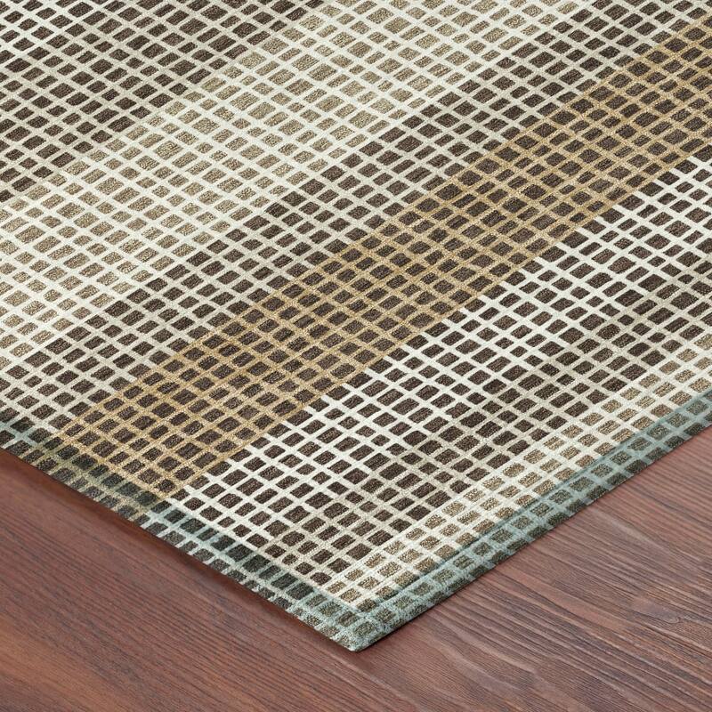 Machine Washable Indoor/ Outdoor Cabana Stripe Chantille Rug