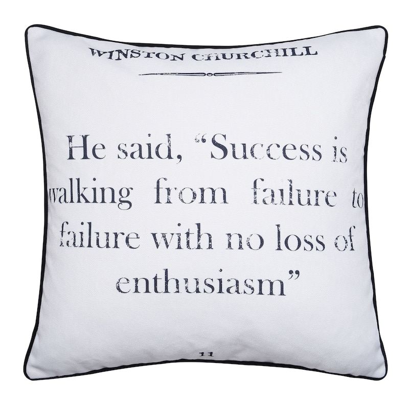 Dann Foley - Double Sided Quote Pillow - Winston Churchill