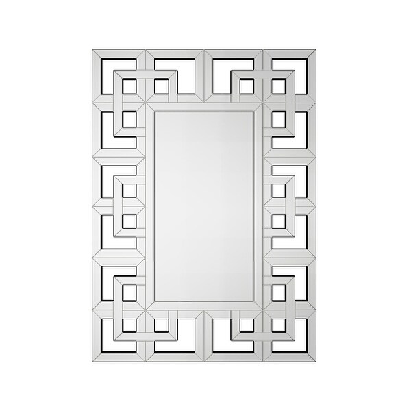 Large Retro Geometric Border Accent Wall Mirror - On Sale - Bed