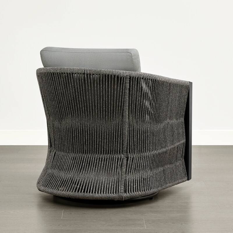 Carlos Modern Swivel Accent Chair with Handwoven Rope For Living Room