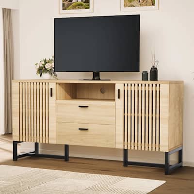 59'' Wood TV Stand for TVs Up to 64" with Two Hidden Storage - 58 inches