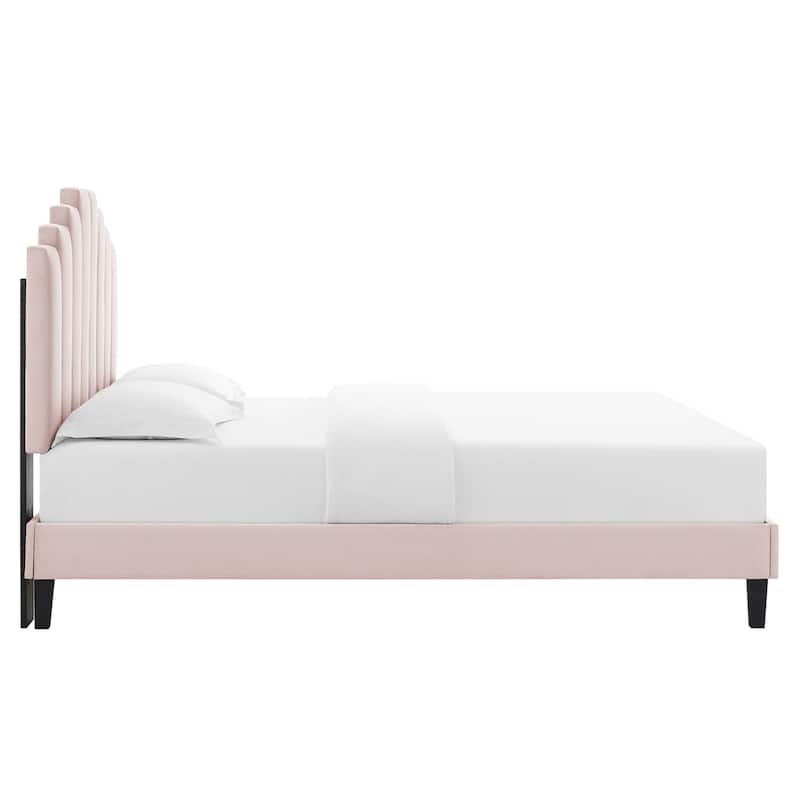 Elise Twin Performance Velvet Platform Bed