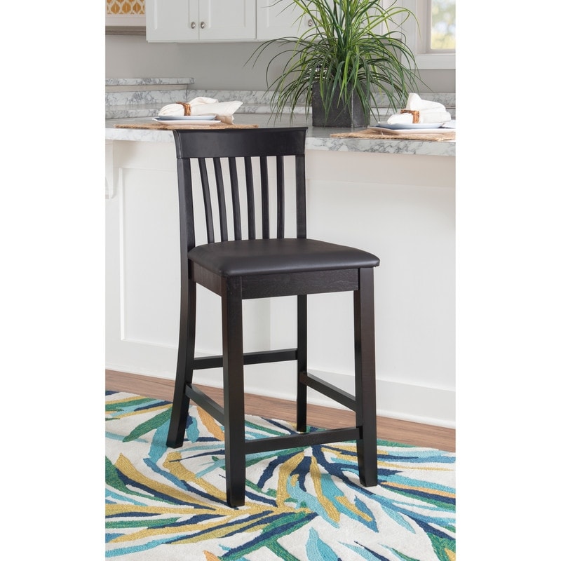 Linon Floresti Black Slat back Counter Stool On Sale Bed Bath