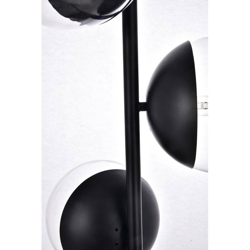 Mid-century Modern Clear Glass 3-light Floor Lamp