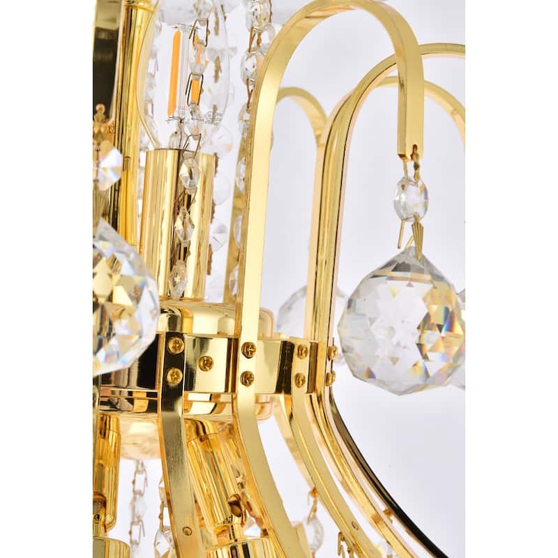 Elegant Lighting Gold 19-inch Royal-cut Crystal Clear Hanging 10-light Chandelier