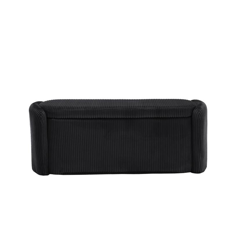 Entryway Upholstered Fabric Storage Ottoman
