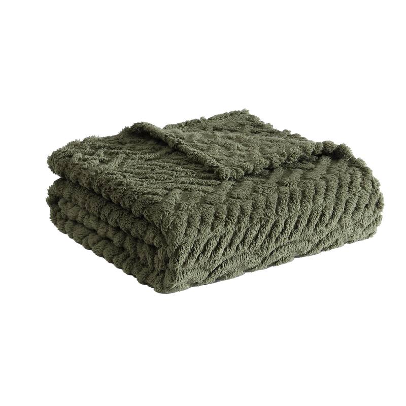 Nautica Declan Ultra Soft Plush Sherpa Throw Blanket - Green