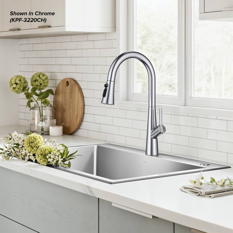 KRAUS Odelia 4-Function Single Handle Pull Down Kitchen Faucet
