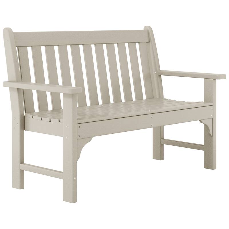Laguna Poly 51 Inch Garden Bench - Sand