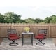 preview thumbnail 7 of 5, Hanover Montclair 3-Piece Bistro Dining Set in Chili Red with 2 Swivel Rockers and a 27-In.Square Table