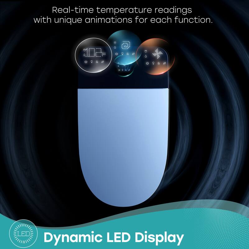 HOROW T38D Elongated Smart Toilet Bidet Foot Kick Flush Warm Water Remote White