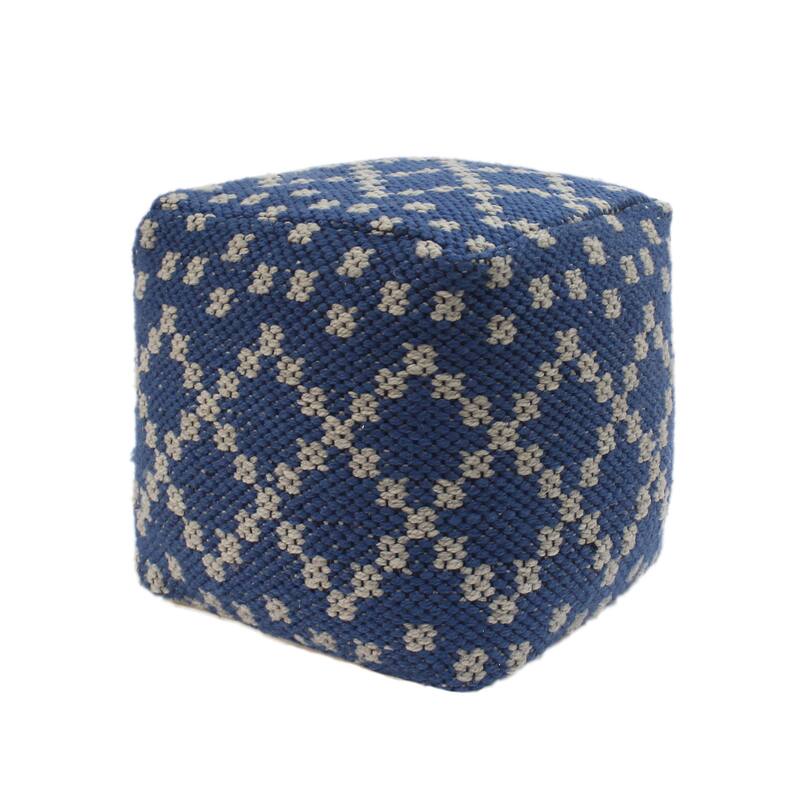 Hansolo Yarn Square Pouf,Comfortable choice, multiple functions, classic design, and cozy corners - Blue
