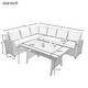 preview thumbnail 4 of 6, Direct Wicker 5 Piece Outdoor Wicker Sectional Sofa Couch Dining Table Chair with Ottoman and Throw Pillows