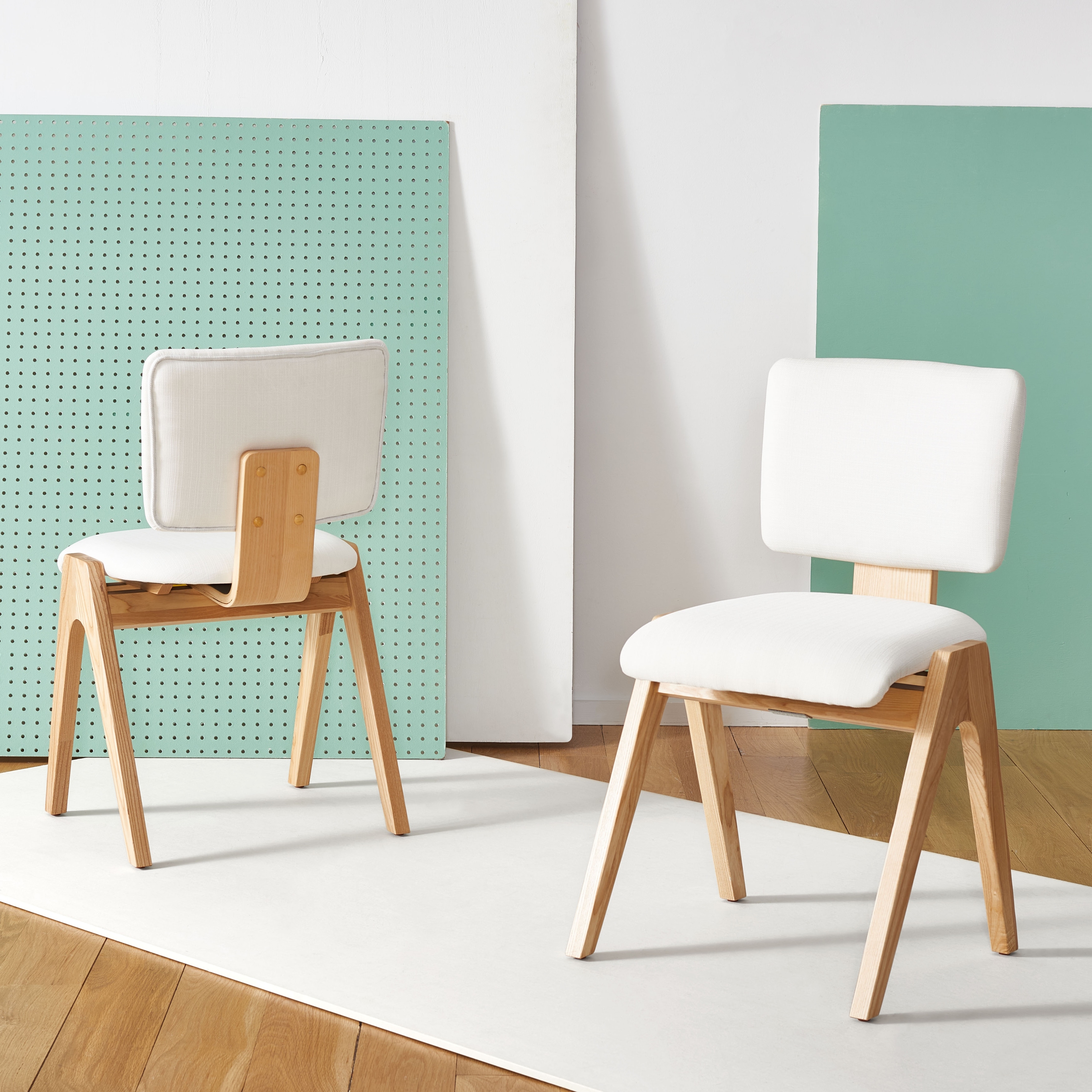 SAFAVIEH Couture Hannedore Wood Dining Chair (Set of 2) - 19 In W x 20 In D x 32 In H - 19Wx20Dx32H