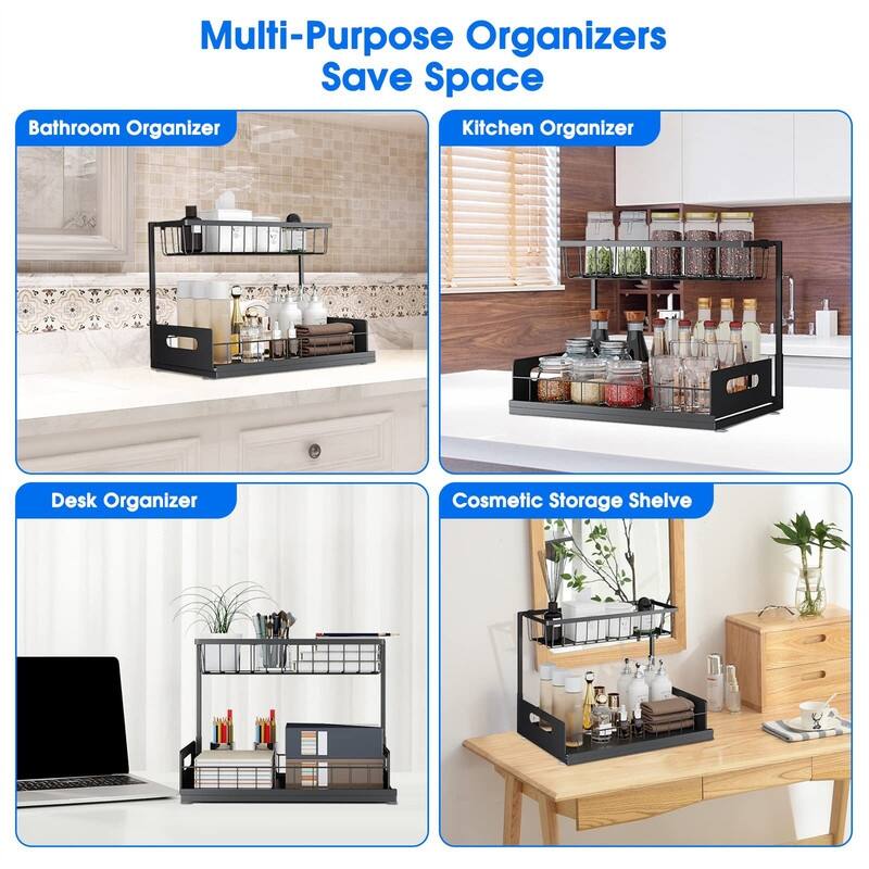 Under Sink Organizers and Storage - 14.4"D x 10.4"W x 10.6"H
