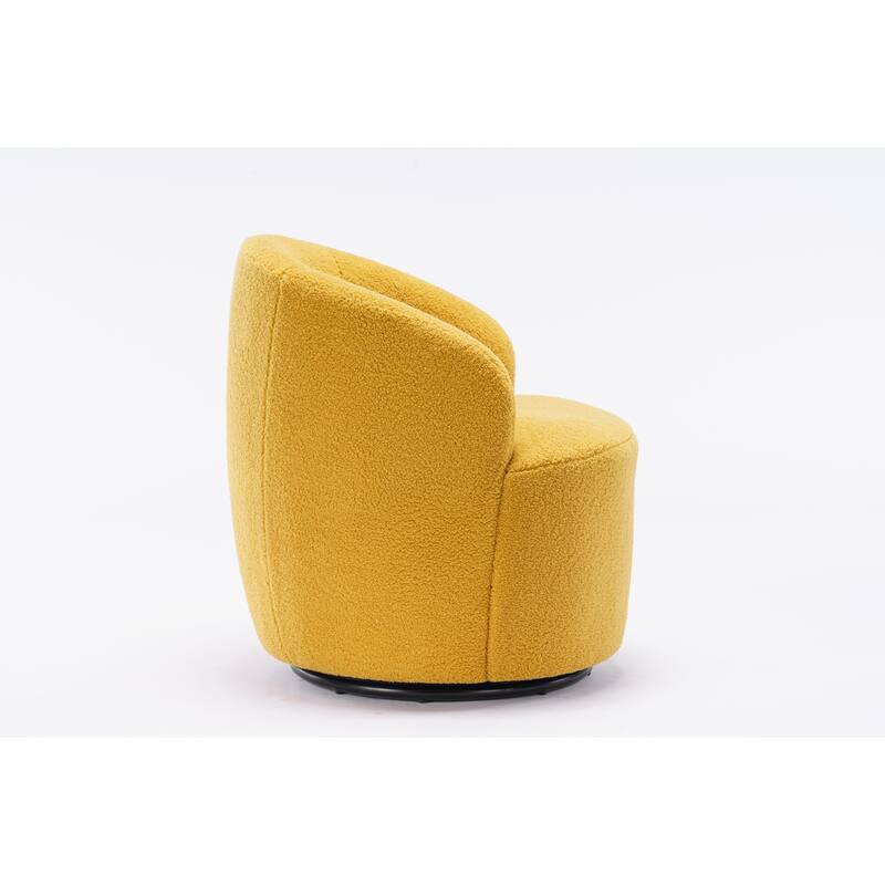 25.60" Swivel Barrel Chair, Modern Small Single Sofa Chair Comfy Round Upholstered Armchair for Living Room Bedroom