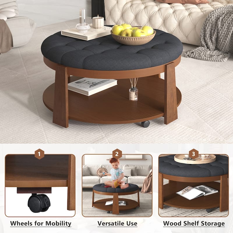 Modern Large Round Ottoman Coffee Table