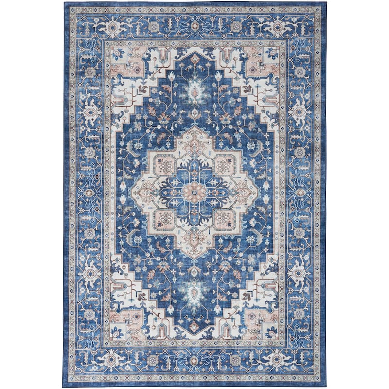Nourison Fulton Indoor only Persian Area Rug - 7' 9" x 9' 9" - Navy/Ivory
