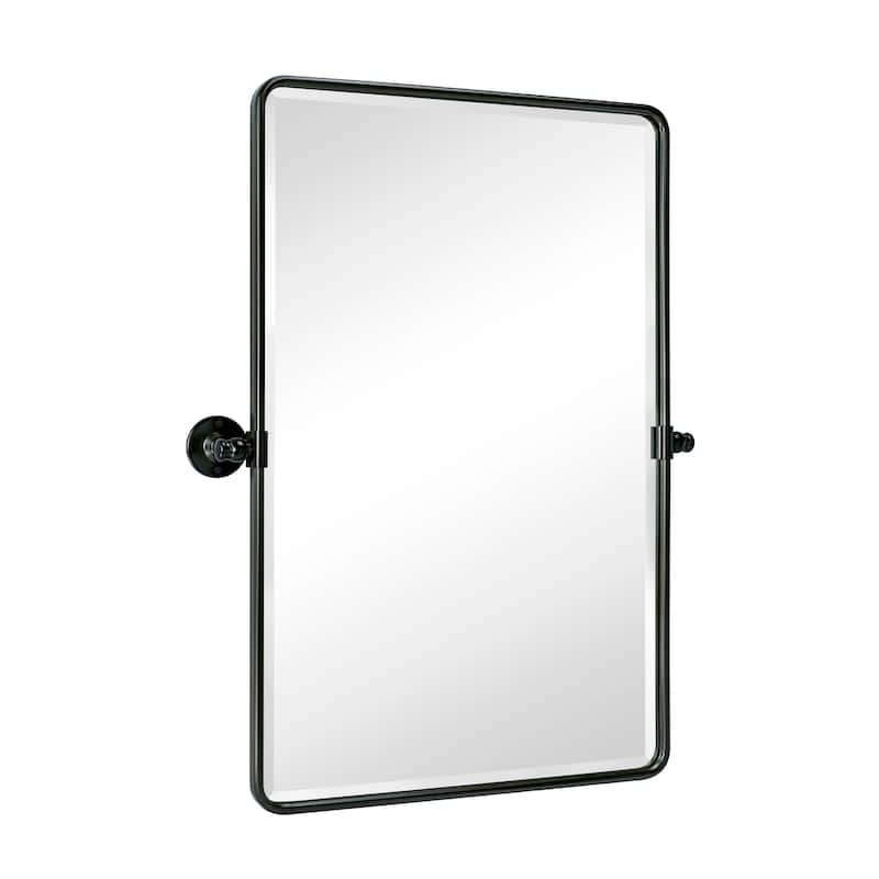 TEHOME Woodvale Rectangle Vertical Metal Wall Mirrors - 30" x 20" - Rubbed Bronze