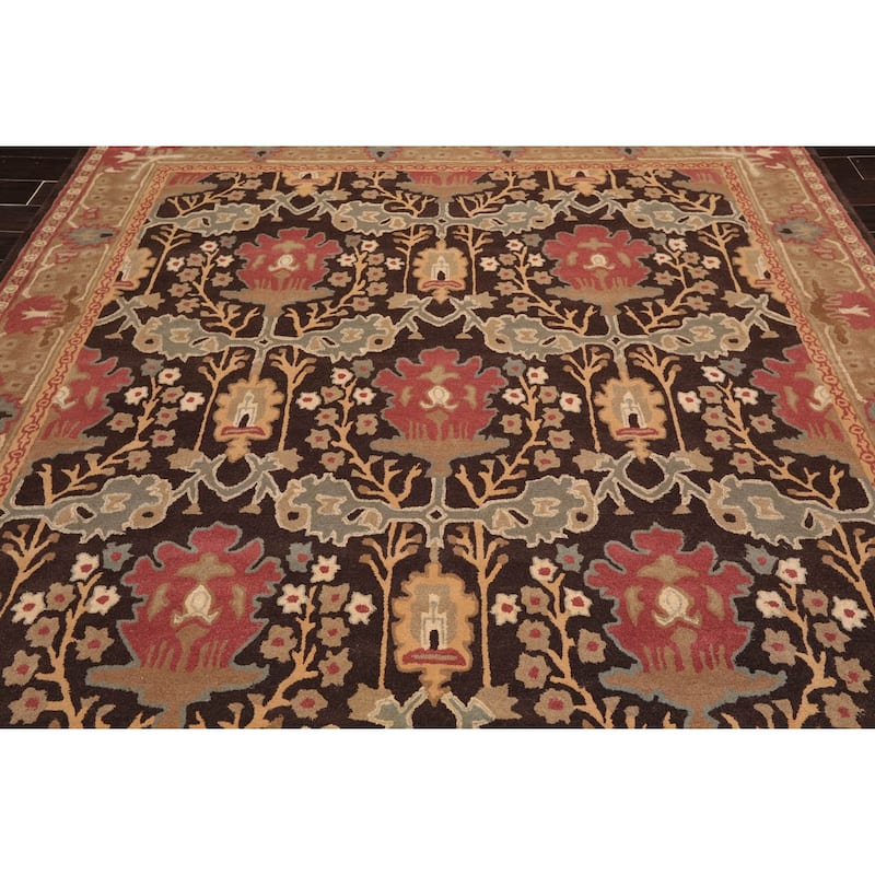 Hand-tufted Brown Oriental Wool Area Rug