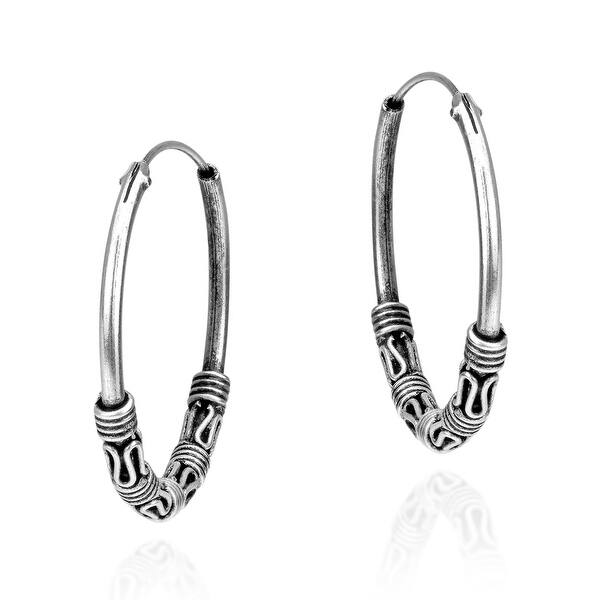 Stainless Steel Tribal Hoop Earrings So Chic Jewels 