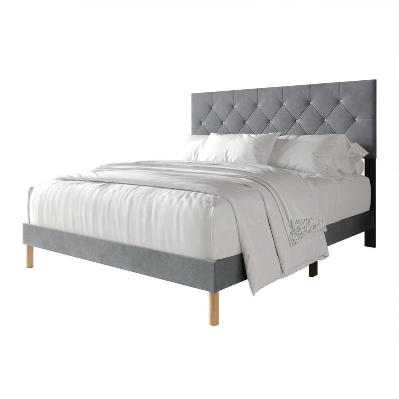 CraftPorch Elegant Velvet Upholstered Bed