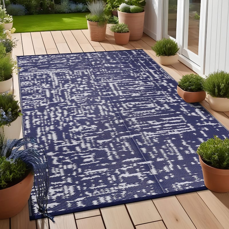 Beverly Rug Reversible Mats Plastic Outdoor Rug for Camping, Patio, Backyard, RV, Picnic, Deck