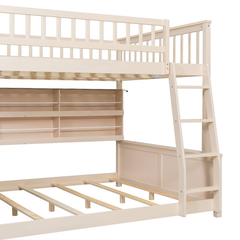Convertible Bunk Bed with LED Storage Wall & Pegboard by Harper&Bright Designs