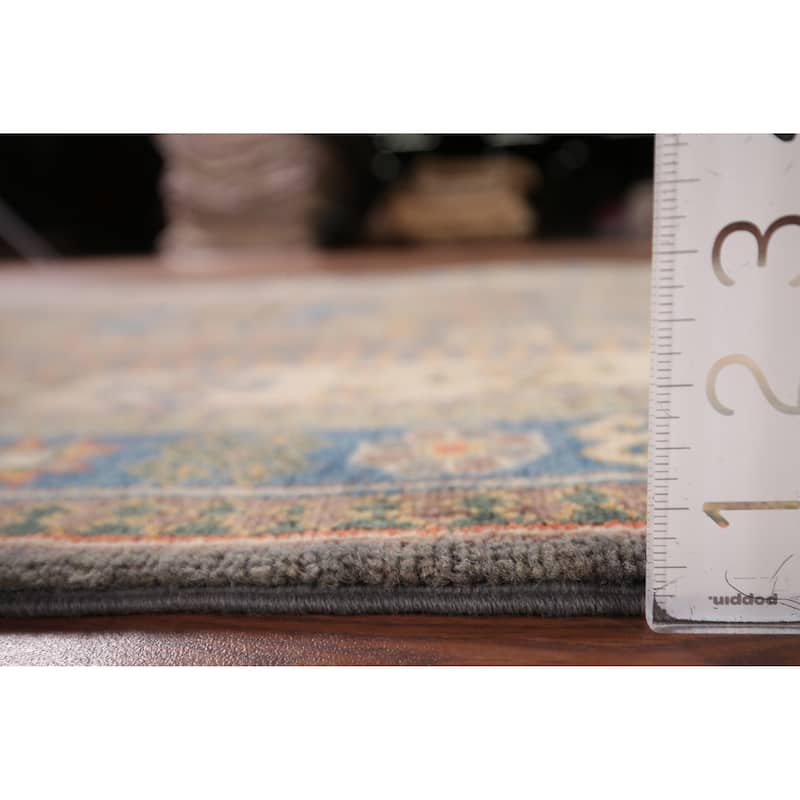 Geometric Kazak Accent Rug Hand-Knotted Wool Carpet - 3'11" x 5'9"
